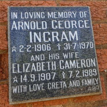 INGRAM Arnold George 1906-1970 &amp; Elizabeth Cameron 1907-1989
