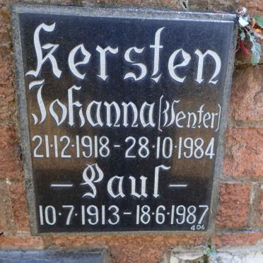 KERSTEN Paul 1913-1987 &amp; Johanna VENTER 1918-1984