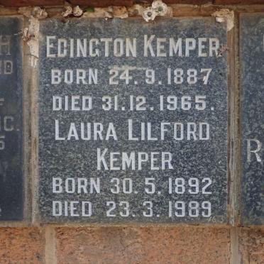 KEMPER Edington 1887-1965 &amp; Laura Lilford 1892-1989