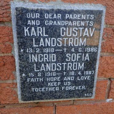 LANDSTRÖM Karl Gustav 1918-1986 &amp; Ingrid Sofia 1916-1987