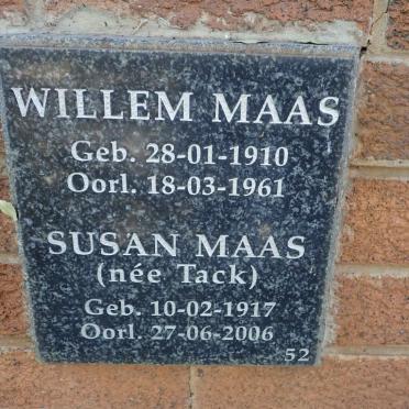 MAAS Willem 1910-1961 &amp; Susan TACK 1917-2006