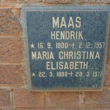 MAAS Hendrik 1880-1957 &amp; Maria Christina Elisabeth 1888-1977