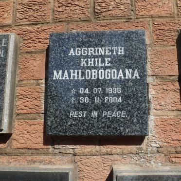 MAHLOBOGOANA Aggrineth Khile 1936-2004