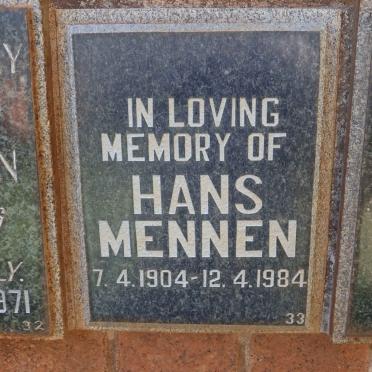 MENNEN Hans 1904-1984