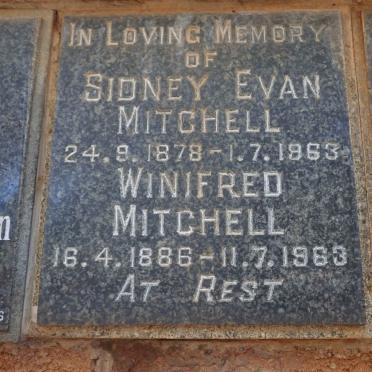 MITCHELL Sidney Evan 1878-1963 &amp; Winifred 1886-1963