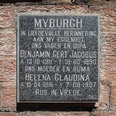 MYBURGH Benjamin Gert Jacobus 1911-1990 &amp; Helena Claudina 1916-1997
