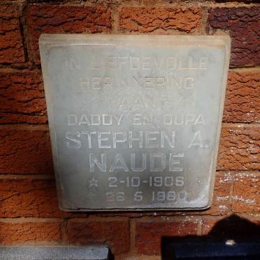 NAUDE Stephen A. 1906-1980