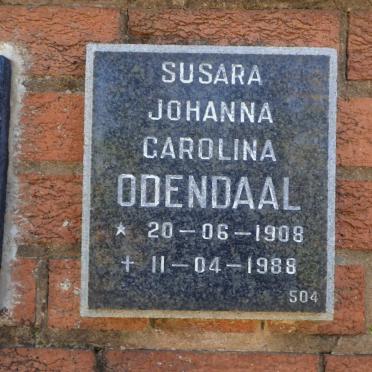 ODENDAAL Susara Johanna Carolina 1908-1988