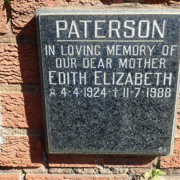 PATERSON Edith Elizabeth 1924-1988