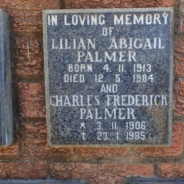 PALMER Charles Frederick 1906-1985 &amp; Lilian Abigail 1913-1984