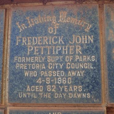 PETTIPHER Frederick John -1960