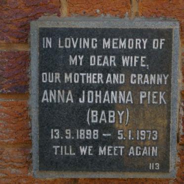 PIEK Anna Johanna 1898-1973