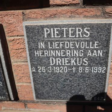 PIETERS  Driekus 1920-1992