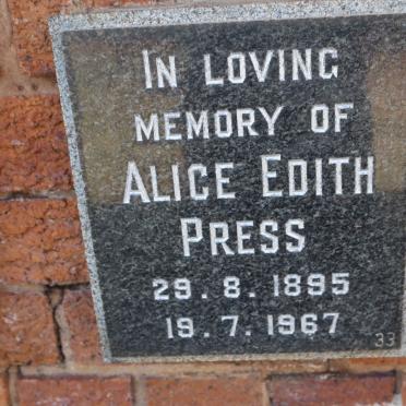 PRESS Alice Edith 1895-1967