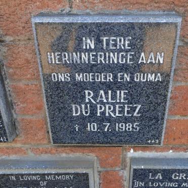 PREEZ Ralie, du -1985