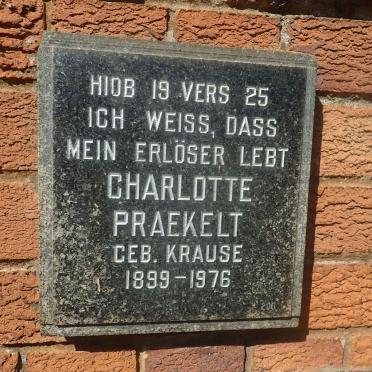PRAEKELT Charlotte nee KRAUSE 1899-1976
