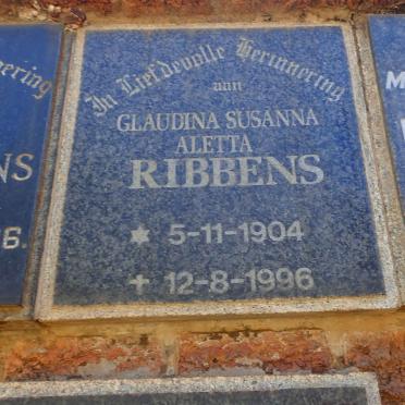 RIBBENS Claudina Susanna Aletta 1904-1996