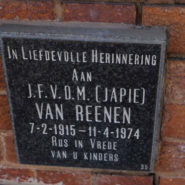REENEN J.F.V.D.M., van 1915-1974