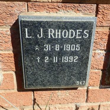 RHODES L.J. 1905-1992