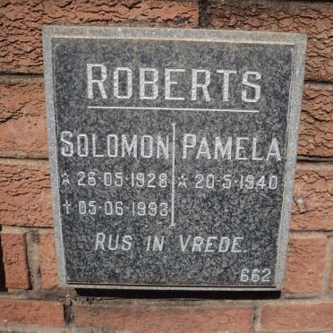 ROBERTS Solomon 1928-1993 &amp; Pamela 1940-