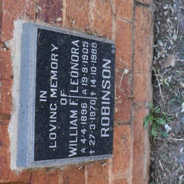 ROBINSON William F. 1896-1970 &amp; Leonora 1905-1988