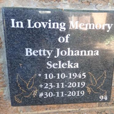 SELEKA Betty Johanna 1945-2019
