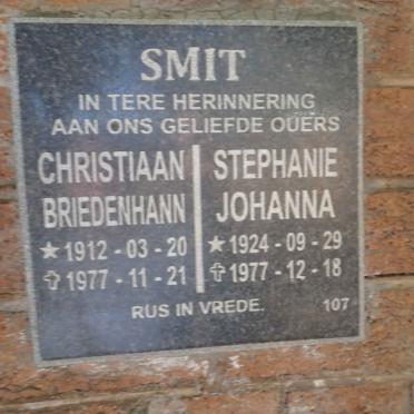 SMIT Christiaan Briedenhann 1912-1977 &amp; Stephanie Johanna 1924-1977