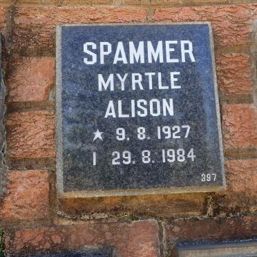 SPAMMER Myrtle Alison 1927-1984