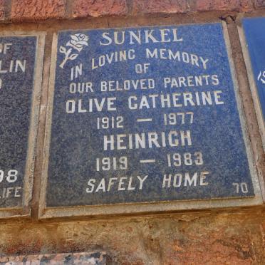 SUNKEL Heinrich 1919-1983 &amp; Olive Catherine 1912-1977