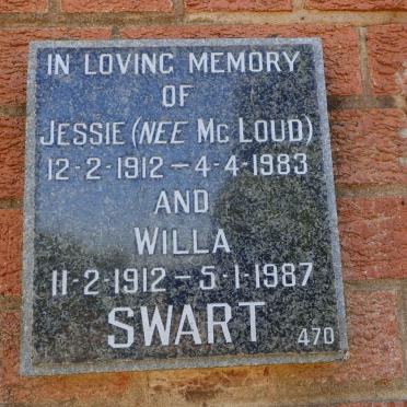 SWART Willa 1912-1987 &amp; Jessie Mc LOUD 1912-1983