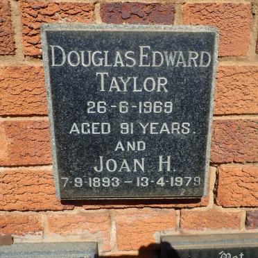 TAYLOR Douglas Edward -1969 &amp; Joan H. 1893-1979