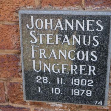 UNGERER Johannes Stefanus Francois 1902-1979