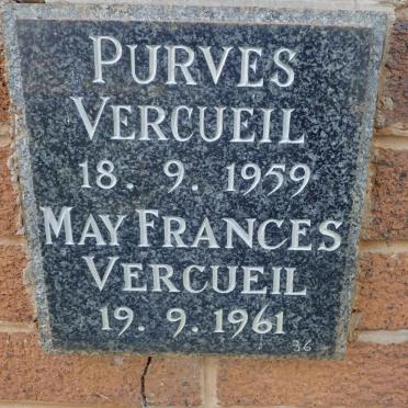VERCUEIL Purves -1959 &amp; May Frances -1961