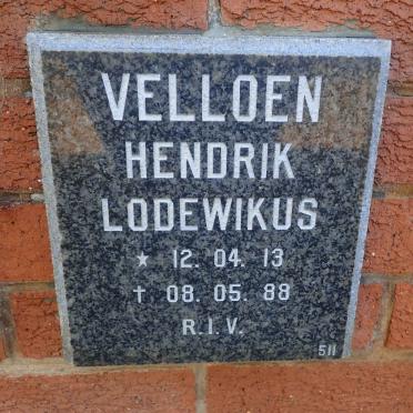 VELLOEN Hendrik Lodewikus 1913-1988