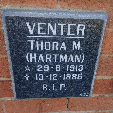 VENTER Thora M. nee HARTMAN 1913-1986