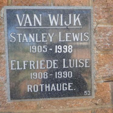 WIJK Stanley Lewis, van 1905-1998 &amp; Elfriede Luise 1908-1990