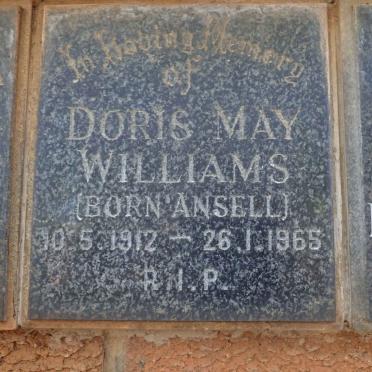 WILLIAMS Doris May nee ANSELL 1912-1965