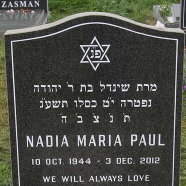PAUL Nadia Maria 1944-2012