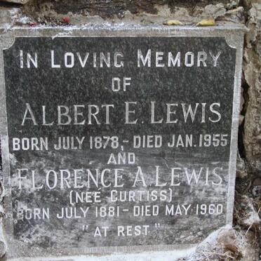 LEWIS Albert E. 1878-1955 & Florence A. CURTISS 1881-1960