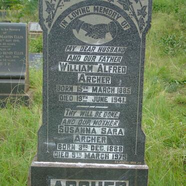 ARCHER William Alfred 1885-1941 & Susanna Sara 1888-1975