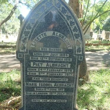 ALBRACHT Piet 1878-1917 &amp; Lisette BASSON 1884-1916 :: ALBRACHT Marie Isobel 1911-1935
