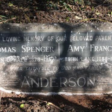 ANDERSON Thomas Spencer 1878-1957 &amp; Amy Francis LANE 1888-1960