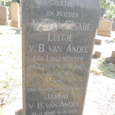 ANDEL Jacob, v.B. van 1898-1971 & Aletta Elsabe Luitje LINGENFELDER 1904-1965 :: ? Elsabe 1948-2001