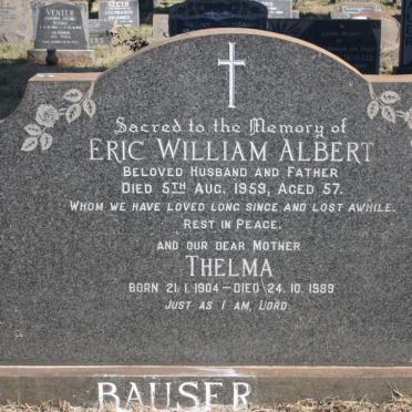BAUSER Eric William Albert -1959 &amp; Thelma 1904-1989