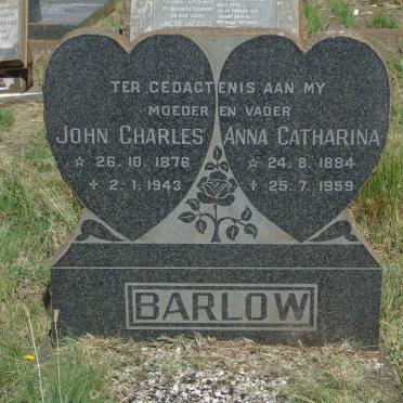 BARLOW John Charles 1876-1943 &amp; Anna Catharina 1884-1959