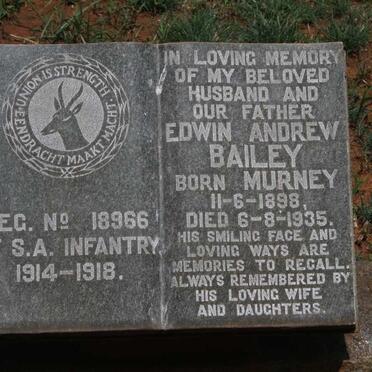 BAILEY Edwin Andrew born MURNEY 1898-1935