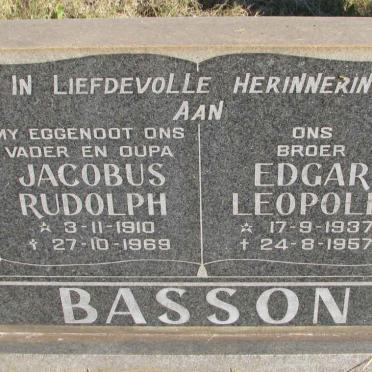 BASSON Jacobus Rudolph 1910-1969 :: BASSON Edgar Leopold 1937-1957
