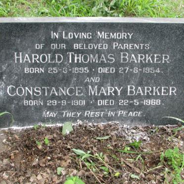BARKER Harold Thomas 1895-1954 &amp; Constance Mary 1901-1968