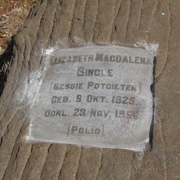 BINGLE Elizabeth Magdalena nee POTGIETER 1925-1956