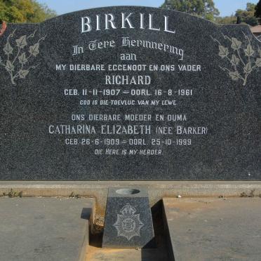 BIRKILL Richard 1907-1961 &amp; Catharina Elizabeth BARKER 1909-1999